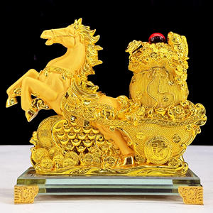 Adorno de caballo de La Fortuna, artesanías de riqueza instantánea para el hogar, sala de estar, gabinete de vino y decoración de oficina, Material de resina - Product Image 6