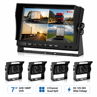 Sistema de Monitoreo de Coche con DVR de 7 Pulgadas y 1080P, Detección de Punto Ciego con IA BSD, Juego de Cámaras AHD de 4 Canales, Resistente al Agua IP68 para Camiones y Autocaravanas