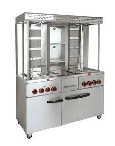 Machine commerciale de Shawarma de gaz avec le Cabinet