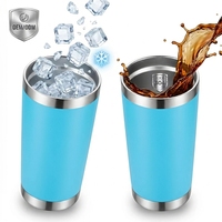 Gobelet isotherme en acier inoxydable 304 sans BPA de 20 oz, revêtement en poudre, logo et couleur personnalisés, double paroi isolée, pour les voyages, le bureau, la salle de sport