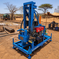 Petite foreuse hydraulique rotative diesel pour puits d'eau, moteur de pompe 25 CV, boîte de vitesses, portable, pour usage agricole et de construction, profondeur 200 m
