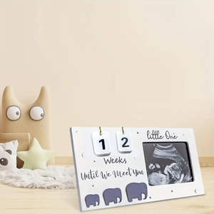 Our Warm Picture Frame Unique Gift for Expecting Mom Parents <strong>Ultrasound</strong> Photo Frame Countdown <strong>Weeks</strong> Made of MDF - Product Image 4