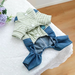 ציוד לחיות מחמד בגדי חיות מחמד חדשים וחמודים 2026 מכנסי ג'ינס לריצה לכלבים אוברולים לכלבים פיג'מות בגדי ג'ינס לכלבים לחיות מחמד קטנות - Product Image 6