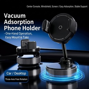 Car Phone Mount Vacuum Adsorption 720 Degree Three-Axis Rotatable Suction Cup Stand Dashboard Windshield No Residue One <strong>Hand</strong> - Product Image 2