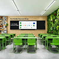 Pantalla Interactiva Plana 4K UHD de 85 Pulgadas, Pizarra Inteligente con Pantalla Táctil, Android/Windows, 120Hz, para Aulas Escolares y Reuniones
