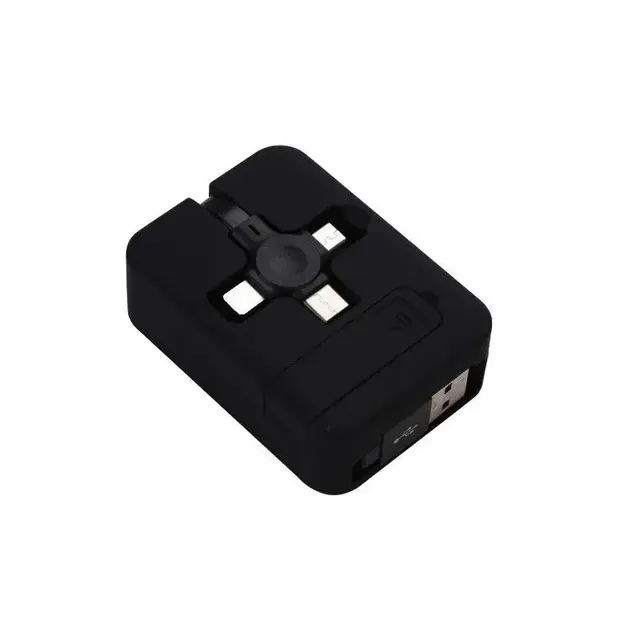 3 in 1 Retractable Multi Charging Cable Cord USB Compatible iPhone Android Type C Phone Holder Mini Portable Fast Charger Car