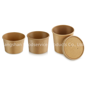 Cangshan Disposable Kraft Paper Salad Bowls  Meal Boxes  Soup Cups and Lids