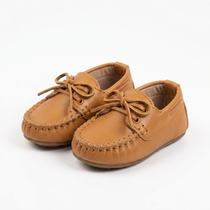 Mocassins en cuir souples pour bébés, chaussures bateau à enfiler pour les premiers pas, vente en gros - Product Image 2