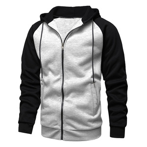 Top con capucha para hombre con cremallera de color en contraste hecho de poliéster Combinación de abrigo y Sudadera con capucha de lana - Product Image 5