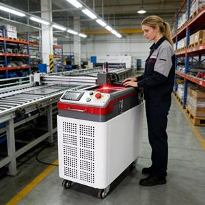 Machine laser de <span class=keywords><strong>nettoyage</strong></span> de meubles en bois, type pulsé, 500W, idéale pour le <span class=keywords><strong>nettoyage</strong></span> du bois ancien, l'élimination de la rouille et de la peinture sur métal - Product Image 3