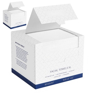 Serviettes faciales douces biodégradables jetables de couleur unie, grandes serviettes non tissées pour le visage, pour usage domestique, personnalisables OEM - Product Image 1