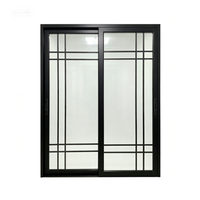 Porte coulissante double en alliage d'aluminium moderne, résistante à l'humidité, pour salle de bain intérieure