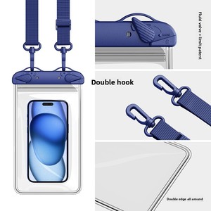 Ampia custodia impermeabile a doppio strato per telefono, a quattro lati, con funzionalità touchscreen, <span class=keywords><strong>borsa</strong></span> a tracolla in PVC per telefono, impermeabile con classificazione IPX8 - Product Image 2