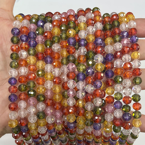 Cuentas redondas de circón facetadas de 2mm, 3mm y <span class=keywords><strong>4mm</strong></span> para pulsera, cuentas de piedra Natural brillante de circón facetado de piedras preciosas para la fabricación de joyas - Product Image 5