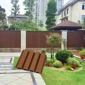 Garniture ronde en relief 3D d'aspect <span class=keywords><strong>bois</strong></span> pour jardin Bandes de <span class=keywords><strong>bois</strong></span> blanches Panneaux muraux cannelés en Wpc Revêtement - Product Image 6