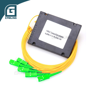 Gcabling Ftth Epon Gpon fibra ottica 1x4 Splitter Abs cassetta <span class=keywords><strong>con</strong></span> Pigtail fibra ottica Plc Splitter - Product Image 1