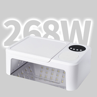 Lampe UV LED 268W 3-en-1 pour salon de manucure avec coussin repose-main et séchoir à gel infrarouge à capteur