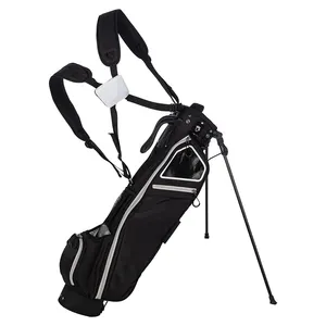 Primus Golf tùy chỉnh siêu nhẹ màu đen Golf đứng mang theo túi không thấm nước với túi lạnh phía trước