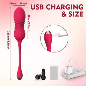 Vibratore Telescopico Wireless 2 in 1 con Telecomando, Stimolatore Punto G Indossabile per Donne - Product Image 5
