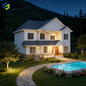 Maison préfabriquée moderne de luxe à deux étages, villa en acier léger, 2 chambres, structure modulaire LGS - Product Image 1