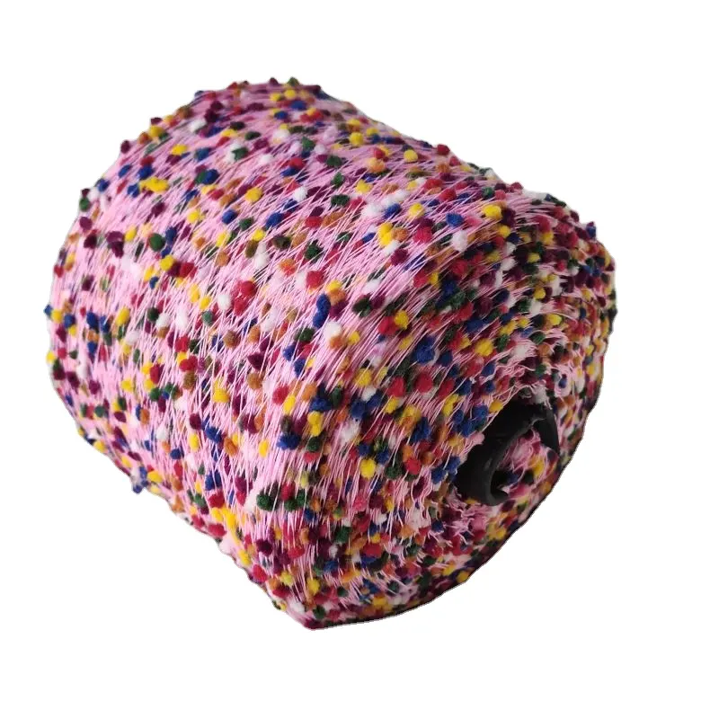 Hilo de bolas de colores 100% poliéster Fancy Sweet Candy Yar para tejer bufanda pompón sombreros esponjosos