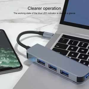 Adaptador de 4 puertos <span class=keywords><strong>USB</strong></span> 3,0 HUB con 5Gbps de alta velocidad USB3.0 HUB 5Gbps Multi divisor de la <span class=keywords><strong>USB</strong></span>-<span class=keywords><strong>C</strong></span> para accesorios de PC <span class=keywords><strong>Pro</strong></span> en Stock - Product Image 5