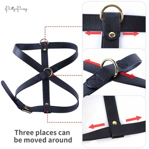 Conjunto de arnés de perro suave sin tirones, conjunto de correas de cuello de Pu ancho, chaleco vegano de cuero para mascotas y Correa, conjunto Hondentuig para mascotas grandes y medianas - Product Image 4