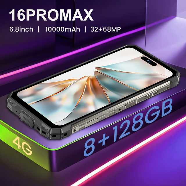 CNCE 16PROMAX Ultra Rugged Smart Mobile Phone 8GB RAM 128GB ROM 68MP+32MP Camera 10000mAh Battery LTE HD IP68 Waterproof AMOLED