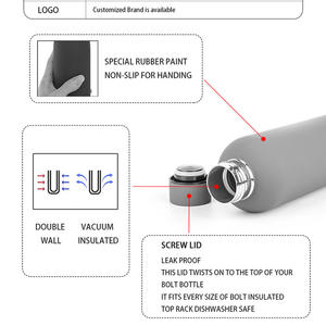 Bouteilles d'eau isothermes en acier inoxydable à double paroi avec logo personnalisé, pour le sport et <span class=keywords><strong>la</strong></span> gym, à col étroit - Product Image 3