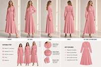 Robe Midi Femme Fatale Col V Style Français 2026 pour Femme, Coupe Évasée, Élégante et Sophistiquée, Printemps/Automne/Hiver