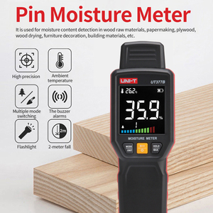 UNI-T UT377B เครื่องวัดความชื้นแบบพิน เครื่องวัดความชื้นในไม้ วัสดุก่อสร้างไม้ การวัดวัสดุไม้ เครื่องตรวจจับความชื้น ไฟฉาย LED L79 - Product Image 4
