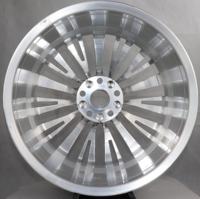 Jante en alliage multi-rayons 5 trous de 18 à 22 pouces, finition argentée polie, jante de voiture en aluminium, PCD ET personnalisé