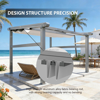 Outdoor Einziehbare Aluminium Pulverbeschichtete Stoff-Pergola Markise Elektrisch Wasserdicht UV-Schutz Balkon Garten Pavillon Terrasse