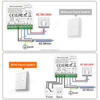 Interruptor Inteligente para Cortinas ZP Tuya WiFi RF 433MHz 110V 120V 220V 240V Control Remoto Inalámbrico / Manual / Control por Voz para Motor de Persianas