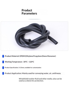 <span class=keywords><strong>Tubo</strong></span>/Manicotto in <span class=keywords><strong>Gomma</strong></span> EPDM Personalizzato Marca ZXQ, Nero Liscio Resistente all'Usura e Antigelo per Refrigerante -30°C 120°C - Product Image 6