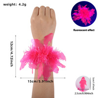 Fleur de poignet phosphorescente rose très tendance, éclat néon rouge rose magnifique, accessoire accrocheur pour événements nocturnes.