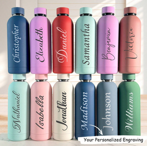 Bouteilles d'eau isothermes personnalisées gravées avec un nom, 500 ml, cadeau <span class=keywords><strong>personnalisé</strong></span> pour demoiselle d'honneur, gobelet en acier inoxydable monogramme - Product Image 1