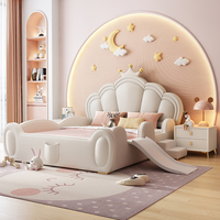 Lit simple rembourré coloré pour enfants, très vendu, cadre en bois massif, 3 tiroirs de rangement, lit double doux pour garçons, filles