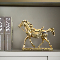 Figurine de cheval galopant mobile en résine Art Déco de luxe pour Pâques, décoration de la maison, salon, bureau, artisanat et décoration