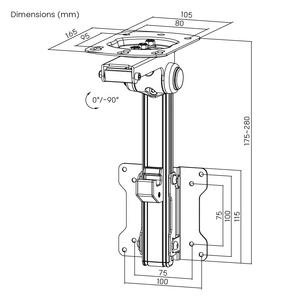 Support de télévision pliable et orientable pour plafond, <span class=keywords><strong>sous</strong></span> l'<span class=keywords><strong>armoire</strong></span>, pour <span class=keywords><strong>toit</strong></span> incliné - Product Image 6
