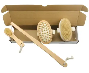 Complete Certificates Brush Wood Long Bath Anti Slip Novelty Customized Logo Boar Bristle Brush