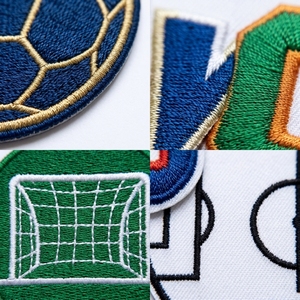 Custom Soccer Flock Patch Heat <strong>Transfer</strong> 3D <strong>Embroidery</strong> Style Badge for Clothing Jacket Hat Bag - Product Image 2