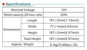 산업용 12V 22Ah 20Ah 딥 사이클 납축전지 어레이 (태양광 마이크로그리드 설치용) - Product Image 2