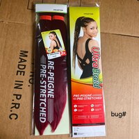 BELEZA Bug #   EZ2X Nuove Estensioni per Capelli Sintetici Pre-Stirati in Confezione OPP, 26 Pollici, Box Braids, Texture Yaki