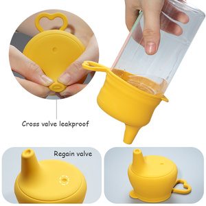 Couvre-gobelet pour bébé en silicone réutilisable et écologique, imperméable, pour bébés de 0 à 12 mois, sécurité avant tout, alimentation des bébés et des enfants - Product Image 4