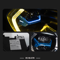 Faro Delantero LED F15 para BMW X5 E70 2007-2013, Conjunto de Faros Delanteros Mejorados con Ojos de Ángel LED 3D y Luz de Circulación Diurna DRL