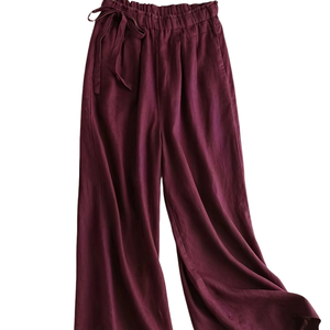 Pantalon large élégant pour femme, taille haute, coupe régulière, en toile imperméable, multicolores, fermeture élastique à la taille, nouveauté printemps - Product Image 1