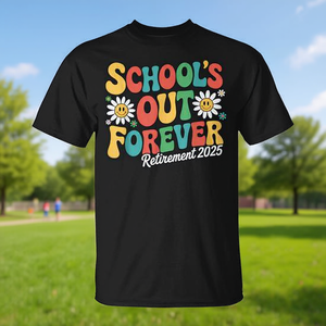 Camiseta Schools Out Forever Retirement 2025, unisex, para adultos, manga corta, cuello redondo, diseño divertido - Product Image 3