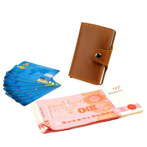 Portafoglio in Vera Pelle con Clip Portadenaro in Metallo Antifurto in Lega di Alluminio, Doppio Scomparto, Novità 2024 - Product Image 3