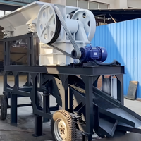 Concasseur à mâchoires mobile Pe200x300 avec crible vibrant et alimentateur vibrant, concasseur diesel portable pour l'exploitation minière